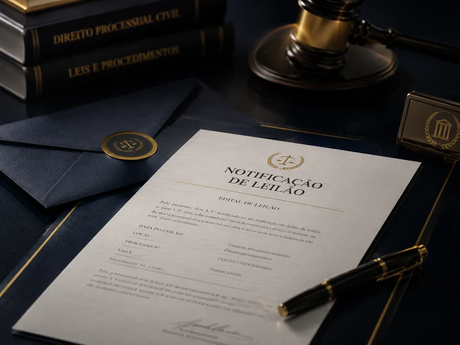 Notificação de leilão de imóvel para análise jurídica